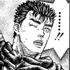 Aesthetic anime & manga PFP for discord, Berserk, Scattered Time - 189, Page 6, Chapter 189. 1:1 square ratio. Aesthetic pfps dark, color & black and white.