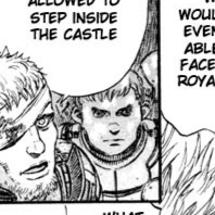 Aesthetic anime & manga PFP for discord, Berserk, Wilderness Reunion - 191, Page 3, Chapter 191. 1:1 square ratio. Aesthetic pfps dark, color & black and white.