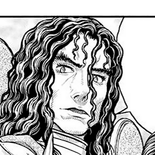 Aesthetic anime & manga PFP for discord, Berserk, Dawn of an Empire - 358, Page 2, Chapter 358. 1:1 square ratio. Aesthetic pfps dark, color & black and white.