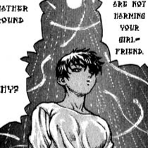 Aesthetic anime & manga PFP for discord, Berserk, Demon Infant - 92, Page 6, Chapter 92. 1:1 square ratio. Aesthetic pfps dark, color & black and white.
