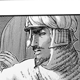 Aesthetic anime & manga PFP for discord, Berserk, Is the sleeping black beast but biding its time? - 374, Page 3, Chapter 374. 1:1 square ratio. Aesthetic pfps dark, color & black and white.