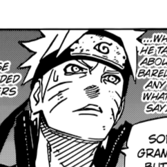 Aesthetic anime/manga PFP for discord, Naruto, The Floating Elder...!! - 670, Page 6, Chapter 670. 1:1 square ratio. Aesthetic pfps dark, black and white.