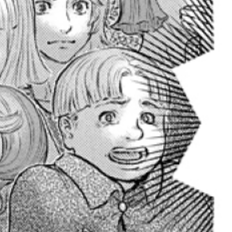 Aesthetic anime & manga PFP for discord, Berserk, Is the sleeping black beast but biding its time? - 374, Page 7, Chapter 374. 1:1 square ratio. Aesthetic pfps dark, color & black and white.