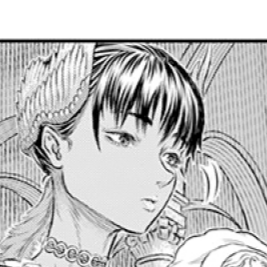 Aesthetic anime & manga PFP for discord, Berserk, The Red Raven Sleeps in the Birdcage - 372, Page 6, Chapter 372. 1:1 square ratio. Aesthetic pfps dark, color & black and white.