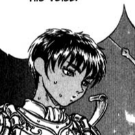 Aesthetic anime & manga PFP for discord, Berserk, The Fugitives - 42, Page 3, Chapter 42. 1:1 square ratio. Aesthetic pfps dark, color & black and white.
