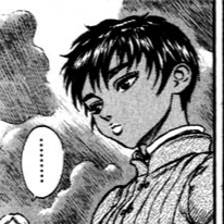 Aesthetic anime & manga PFP for discord, Berserk, Demise of a Dream - 40, Page 7, Chapter 40. 1:1 square ratio. Aesthetic pfps dark, color & black and white.