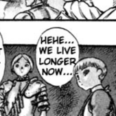 Aesthetic anime & manga PFP for discord, Berserk, The Fugitives - 42, Page 4, Chapter 42. 1:1 square ratio. Aesthetic pfps dark, color & black and white.