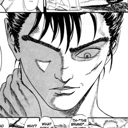 Aesthetic anime & manga PFP for discord, Berserk, The Black Swordsman - 0.01, Page 23, Chapter 0.01. 1:1 square ratio. Aesthetic pfps dark, color & black and white.