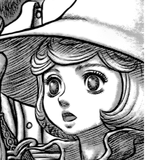 Aesthetic anime & manga PFP for discord, Berserk, Gloomy Wastes - 348, Page 5, Chapter 348. 1:1 square ratio. Aesthetic pfps dark, color & black and white.
