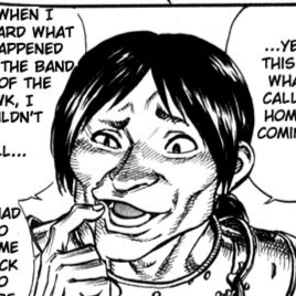 Aesthetic anime & manga PFP for discord, Berserk, Comrades in Arms - 44, Page 20, Chapter 44. 1:1 square ratio. Aesthetic pfps dark, color & black and white.