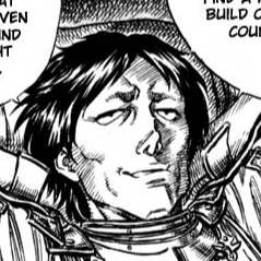 Aesthetic anime & manga PFP for discord, Berserk, The Fugitives - 42, Page 5, Chapter 42. 1:1 square ratio. Aesthetic pfps dark, color & black and white.