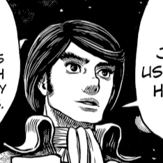 Aesthetic anime & manga PFP for discord, Berserk, Passage of Dreams - 349, Page 3, Chapter 349. 1:1 square ratio. Aesthetic pfps dark, color & black and white.