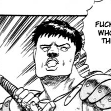 Aesthetic anime & manga PFP for discord, Berserk, The Black Swordsman - 0.01, Page 8, Chapter 0.01. 1:1 square ratio. Aesthetic pfps dark, color & black and white.