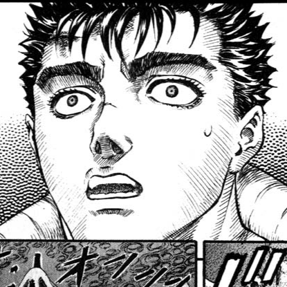 Aesthetic anime & manga PFP for discord, Berserk, Advent - 75, Page 7, Chapter 75. 1:1 square ratio. Aesthetic pfps dark, color & black and white.