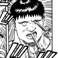 Aesthetic anime & manga PFP for discord, Berserk, The Black Swordsman - 0.01, Page 10, Chapter 0.01. 1:1 square ratio. Aesthetic pfps dark, color & black and white.