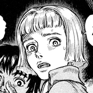 Aesthetic anime & manga PFP for discord, Berserk, Taint - 216, Page 10, Chapter 216. 1:1 square ratio. Aesthetic pfps dark, color & black and white.