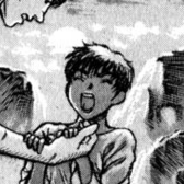 Aesthetic anime & manga PFP for discord, Berserk, Demon Infant - 92, Page 13, Chapter 92. 1:1 square ratio. Aesthetic pfps dark, color & black and white.