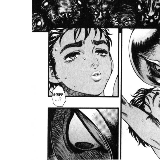 Aesthetic anime & manga PFP for discord, Berserk, Birth - 86, Page 5, Chapter 86. 1:1 square ratio. Aesthetic pfps dark, color & black and white.