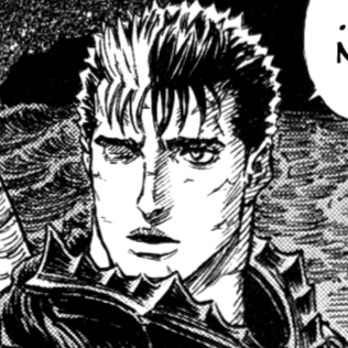 Aesthetic anime & manga PFP for discord, Berserk, The Boy in the Moonlight - 238, Page 10, Chapter 238. 1:1 square ratio. Aesthetic pfps dark, color & black and white.