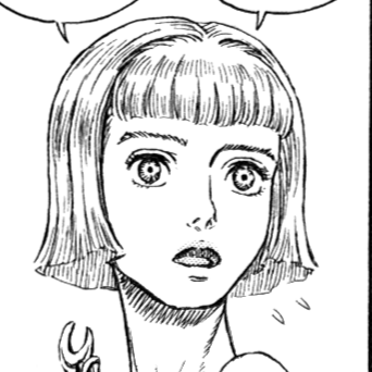 Aesthetic anime & manga PFP for discord, Berserk, In the Garden - 252, Page 5, Chapter 252. 1:1 square ratio. Aesthetic pfps dark, color & black and white.