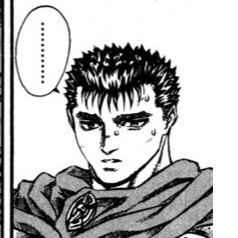 Aesthetic anime & manga PFP for discord, Berserk, Confession - 45, Page 5, Chapter 45. 1:1 square ratio. Aesthetic pfps dark, color & black and white.