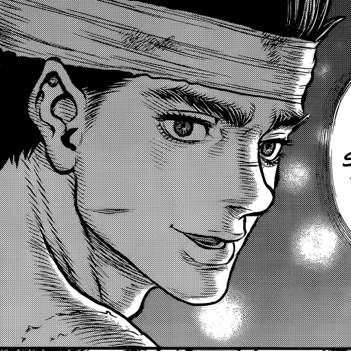 Aesthetic anime & manga PFP for discord, Berserk, Passage of Dreams - 349, Page 12, Chapter 349. 1:1 square ratio. Aesthetic pfps dark, color & black and white.