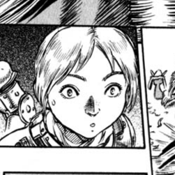 Aesthetic anime & manga PFP for discord, Berserk, The Fugitives - 42, Page 8, Chapter 42. 1:1 square ratio. Aesthetic pfps dark, color & black and white.