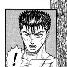 Aesthetic anime & manga PFP for discord, Berserk, The Brand - 0.02, Page 10, Chapter 0.02. 1:1 square ratio. Aesthetic pfps dark, color & black and white.