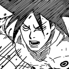 Aesthetic anime & manga PFP for discord, Naruto, Bijuu VS Madara - 658, Page 1, Chapter 658. 1:1 square ratio. Aesthetic pfps dark, black and white.