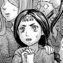 Aesthetic anime & manga PFP for discord, Berserk, Is the sleeping black beast but biding its time? - 374, Page 6, Chapter 374. 1:1 square ratio. Aesthetic pfps dark, color & black and white.