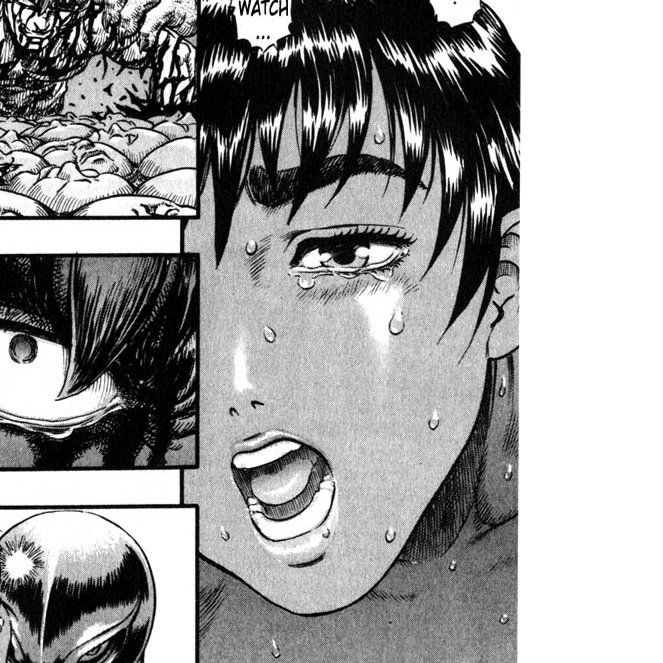Aesthetic anime & manga PFP for discord, Berserk, Afterglow of the Right Eye - 87, Page 2, Chapter 87. 1:1 square ratio. Aesthetic pfps dark, color & black and white.