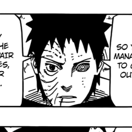 Aesthetic anime & manga PFP for discord, Naruto, Kakashi's Resolve! - 608, Page 2, Chapter 608. 1:1 square ratio. Aesthetic pfps dark, black and white.