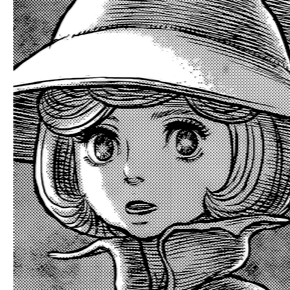 Aesthetic anime & manga PFP for discord, Berserk, Passage of Dreams - 349, Page 13, Chapter 349. 1:1 square ratio. Aesthetic pfps dark, color & black and white.