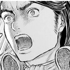 Aesthetic anime & manga PFP for discord, Berserk, A Dying Light in the Oppressive Dark Night - 371, Page 2, Chapter 371. 1:1 square ratio. Aesthetic pfps dark, color & black and white.