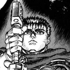Aesthetic anime & manga PFP for discord, Berserk, Comrades in Arms - 44, Page 16, Chapter 44. 1:1 square ratio. Aesthetic pfps dark, color & black and white.