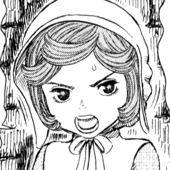 Aesthetic anime & manga PFP for discord, Berserk, In the Garden - 252, Page 9, Chapter 252. 1:1 square ratio. Aesthetic pfps dark, color & black and white.