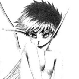 Aesthetic anime & manga PFP for discord, Berserk, The Brand - 0.02, Page 1, Chapter 0.02. 1:1 square ratio. Aesthetic pfps dark, color & black and white.