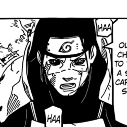 Aesthetic anime & manga PFP for discord, Naruto, Transfer - 656, Page 4, Chapter 656. 1:1 square ratio. Aesthetic pfps dark, black and white.