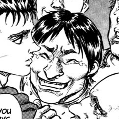 Aesthetic anime & manga PFP for discord, Berserk, Comrades in Arms - 44, Page 7, Chapter 44. 1:1 square ratio. Aesthetic pfps dark, color & black and white.