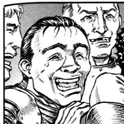 Aesthetic anime & manga PFP for discord, Berserk, Comrades in Arms - 44, Page 5, Chapter 44. 1:1 square ratio. Aesthetic pfps dark, color & black and white.