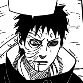 Aesthetic anime & manga PFP for discord, Naruto, Dance of the Ninjas 2 - 617, Page 6, Chapter 617. 1:1 square ratio. Aesthetic pfps dark, black and white.