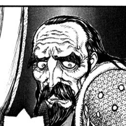 Aesthetic anime & manga PFP for discord, Berserk, The Fallen Hawk - 39, Page 8, Chapter 39. 1:1 square ratio. Aesthetic pfps dark, color & black and white.