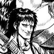 Aesthetic anime & manga PFP for discord, Berserk, The Black Swordsman - 0.01, Page 4, Chapter 0.01. 1:1 square ratio. Aesthetic pfps dark, color & black and white.