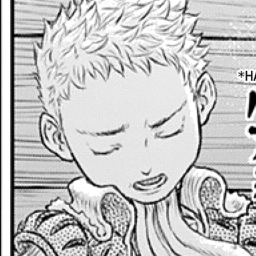 Aesthetic anime & manga PFP for discord, Berserk, Rusted Iron Bands Unable To Push On - 373, Page 1, Chapter 373. 1:1 square ratio. Aesthetic pfps dark, color & black and white.