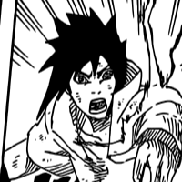 Aesthetic anime/manga PFP for discord, Naruto, She of the Beginning - 679, Page 4, Chapter 679. 1:1 square ratio. Aesthetic pfps dark, black and white.