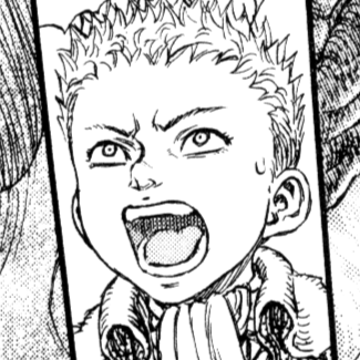 Aesthetic anime & manga PFP for discord, Berserk, Familiars - 239, Page 2, Chapter 239. 1:1 square ratio. Aesthetic pfps dark, color & black and white.