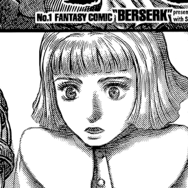 Aesthetic anime & manga PFP for discord, Berserk, Memory Fragments - 350, Page 1, Chapter 350. 1:1 square ratio. Aesthetic pfps dark, color & black and white.