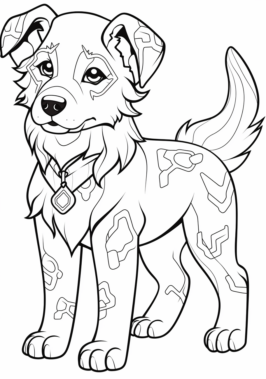 A dog-inspired anime character featuring expressive eyes and intricate details.