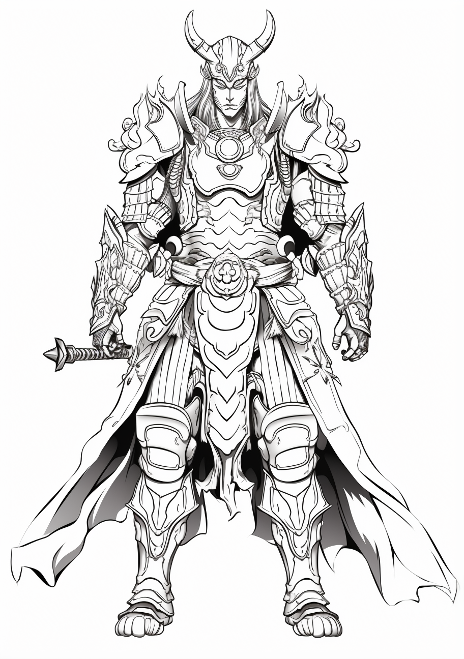 Traditional samurai interpreted in anime style; detailed clothing and classic samurai pose.