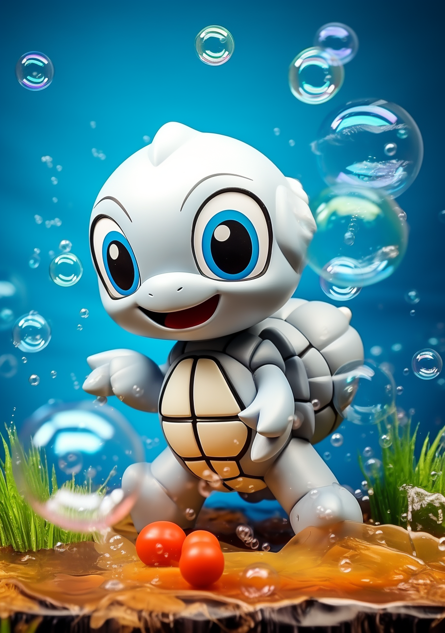 Cheerful moments of Squirtle captured in cartoon style with bold lines. printable coloring page, black and white, free download